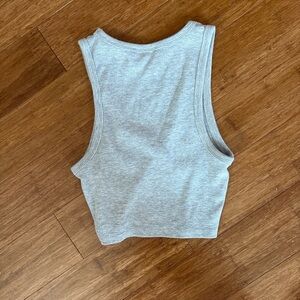 Zara Light Gray Ribbed Cropped Tank Top